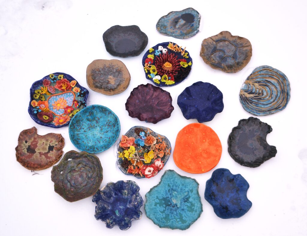 koraal in de sneeuw keramiek natuurlijk